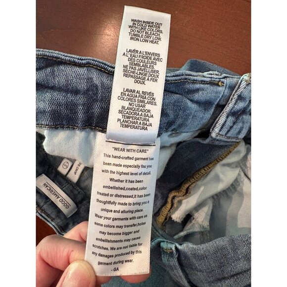 Good American Denim Good Legs Crop High Rise Ripped Skinny Jeans Size 27 US 4 - Picture 6 of 11